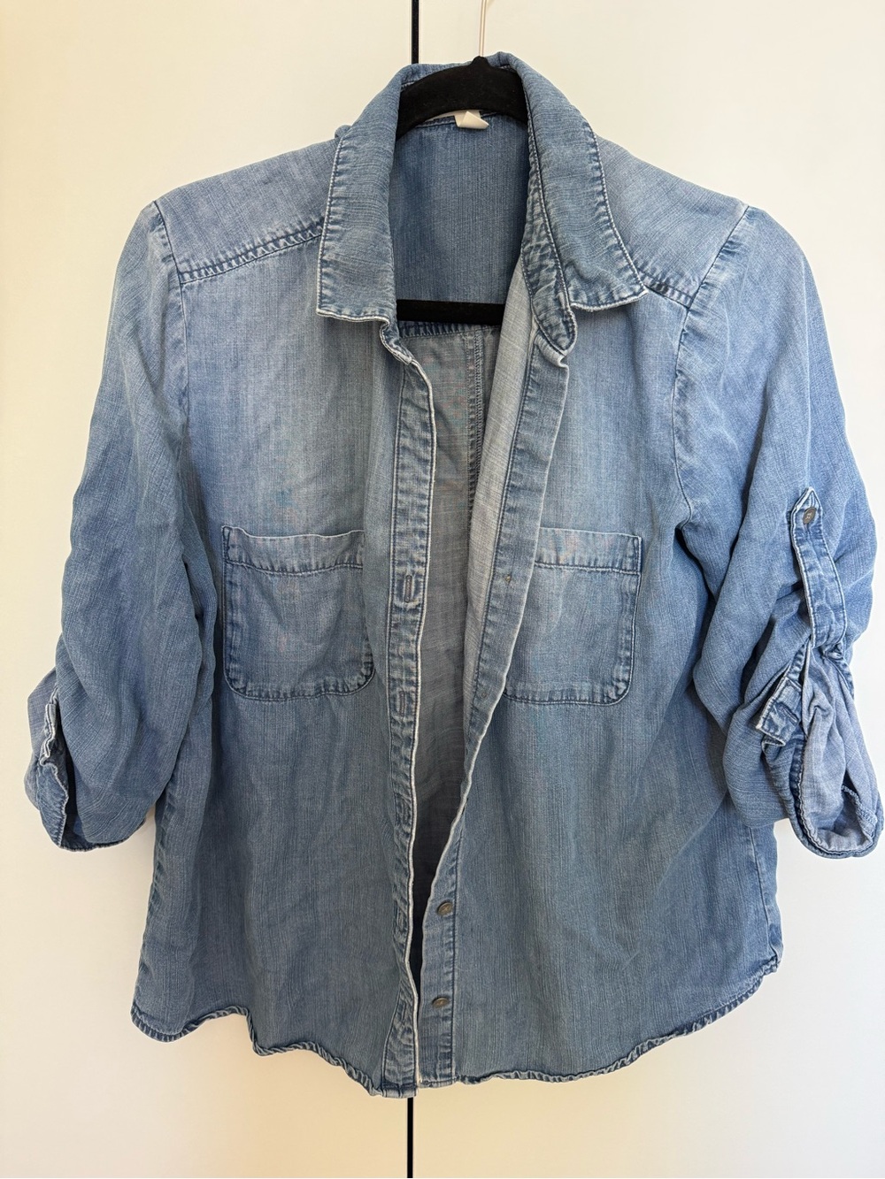 cloth & stone Light Wash Denim Top